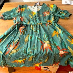 Ava & Viv 3X Hunter Green Dress